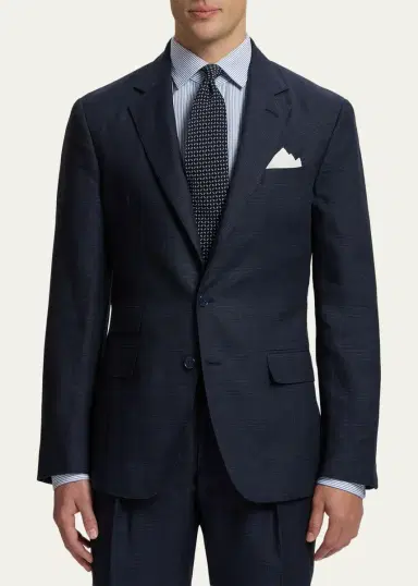 Ralph Lauren Purple Label Men's Kent Hand-Tailored Plaid Suit Jacket | Thumbnail 4 Ralph Lauren Purple Label Men's Kent Hand-Tailored Plaid Suit Jacket | Thumbnail 4