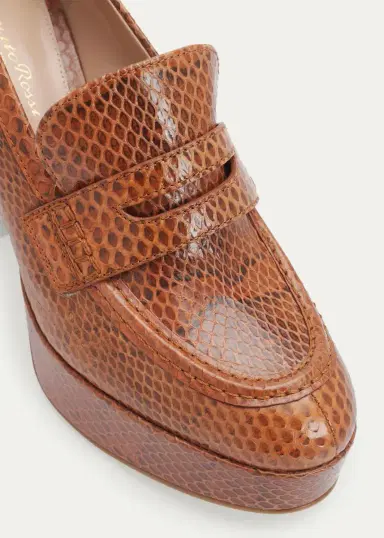 Gianvito Rossi 70mm Hadden Snake-Embossed Leather Loafer Pumps | Thumbnail 5 Gianvito Rossi 70mm Hadden Snake-Embossed Leather Loafer Pumps | Thumbnail 5
