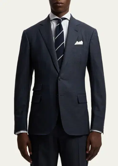Ralph Lauren Purple Label Men's Kent Hand-Tailored Glen Plaid Wool Suit | Thumbnail 4 Ralph Lauren Purple Label Men's Kent Hand-Tailored Glen Plaid Wool Suit | Thumbnail 4