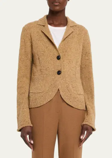 Lafayette 148 New York Donegal Curved-Hem Cashmere Jacket | Thumbnail 4 Lafayette 148 New York Donegal Curved-Hem Cashmere Jacket | Thumbnail 4