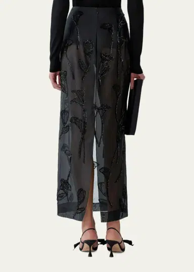 Carolina Herrera Embellished Silk Maxi Skirt | Thumbnail 3 Carolina Herrera Embellished Silk Maxi Skirt | Thumbnail 3