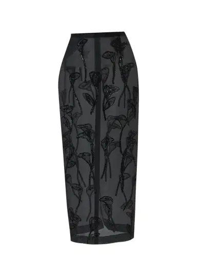 Carolina Herrera Embellished Silk Maxi Skirt | Thumbnail 1 Carolina Herrera Embellished Silk Maxi Skirt | Thumbnail 1