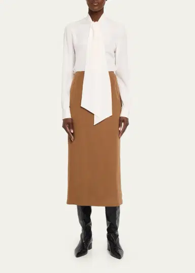 Lafayette 148 New York Cashmere-Blend Midi Pencil Skirt | Thumbnail 6 Lafayette 148 New York Cashmere-Blend Midi Pencil Skirt | Thumbnail 6