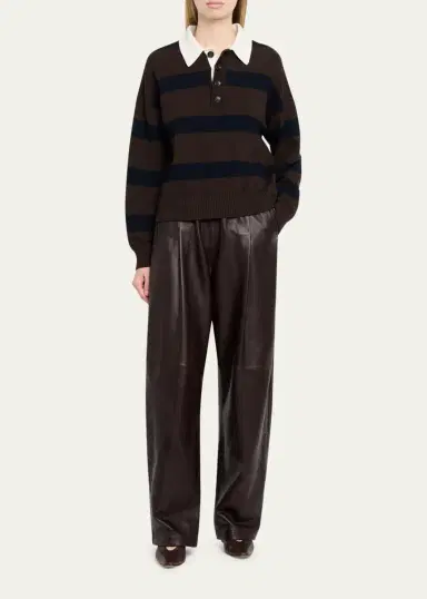 A.L.C. Alexa Striped Polo Sweater | Thumbnail 2 A.L.C. Alexa Striped Polo Sweater | Thumbnail 2