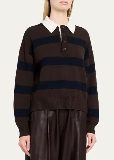A.L.C. Alexa Striped Polo Sweater | Thumbnail 4 A.L.C. Alexa Striped Polo Sweater | Thumbnail 4
