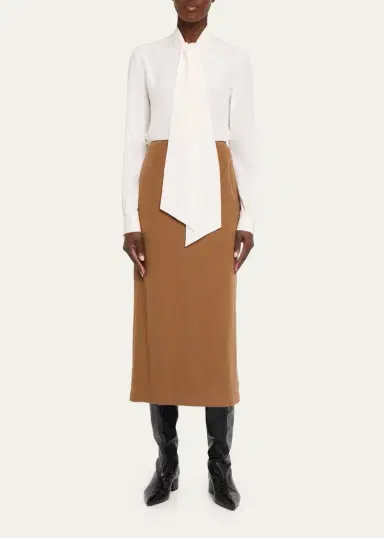 Lafayette 148 New York Tie-Neck Silk Georgette Blouse | Thumbnail 2 Lafayette 148 New York Tie-Neck Silk Georgette Blouse | Thumbnail 2
