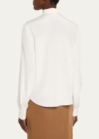 Lafayette 148 New York Tie-Neck Silk Georgette Blouse | Thumbnail 3 Lafayette 148 New York Tie-Neck Silk Georgette Blouse | Thumbnail 3