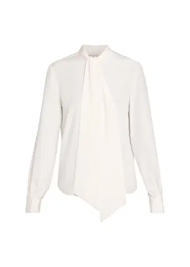 Lafayette 148 New York Tie-Neck Silk Georgette Blouse | Thumbnail 1 Lafayette 148 New York Tie-Neck Silk Georgette Blouse | Thumbnail 1