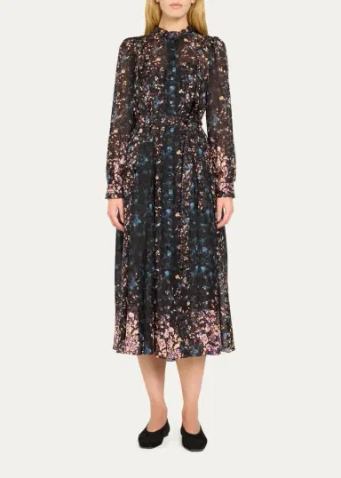 Ulla Johnson Tessa Floral Silk Midi Shirtdress | Thumbnail 2 Ulla Johnson Tessa Floral Silk Midi Shirtdress | Thumbnail 2