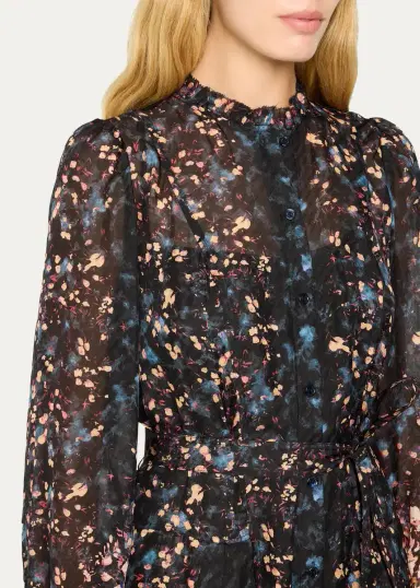 Ulla Johnson Tessa Floral Silk Midi Shirtdress | Thumbnail 5 Ulla Johnson Tessa Floral Silk Midi Shirtdress | Thumbnail 5