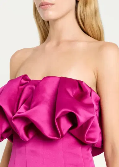 Ulla Johnson Cosima Strapless Satin Tea-Length Dress | Thumbnail 5 Ulla Johnson Cosima Strapless Satin Tea-Length Dress | Thumbnail 5