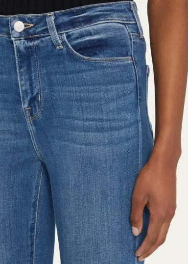 L'Agence Kendra High-Rise Crop Flare Jeans with Raw Hem | Thumbnail 4 L'Agence Kendra High-Rise Crop Flare Jeans with Raw Hem | Thumbnail 4