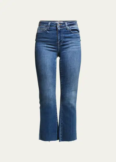 L'Agence Kendra High-Rise Crop Flare Jeans with Raw Hem | Thumbnail 5 L'Agence Kendra High-Rise Crop Flare Jeans with Raw Hem | Thumbnail 5