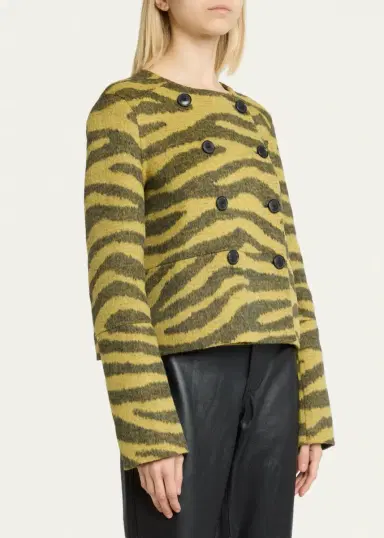 Proenza Schouler Courtney Zebra Wool-Cashmere Jacket | Thumbnail 4 Proenza Schouler Courtney Zebra Wool-Cashmere Jacket | Thumbnail 4