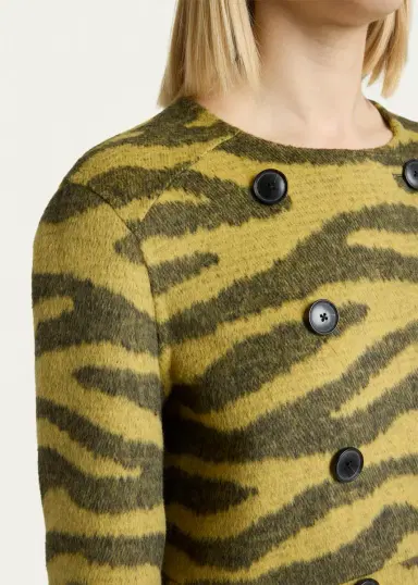 Proenza Schouler Courtney Zebra Wool-Cashmere Jacket | Thumbnail 5 Proenza Schouler Courtney Zebra Wool-Cashmere Jacket | Thumbnail 5