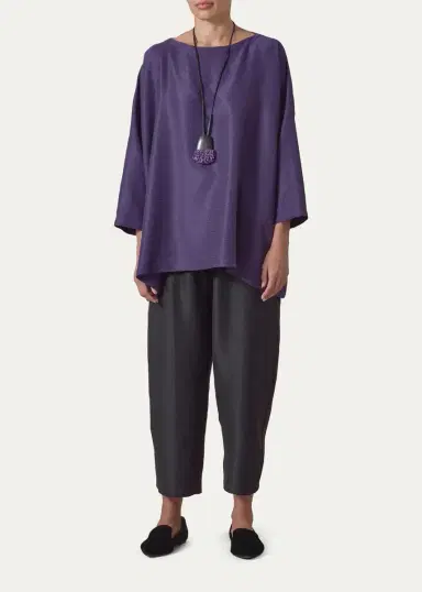 Eskandar Wide A-Line Scoop Neck Top - Long Length | Thumbnail 2 Eskandar Wide A-Line Scoop Neck Top - Long Length | Thumbnail 2