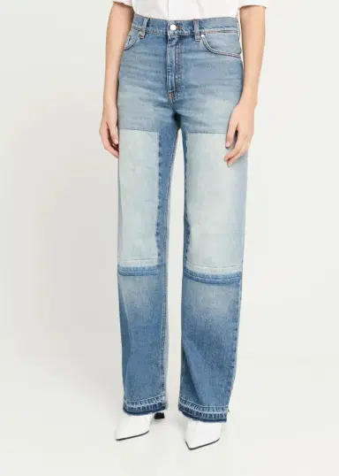 Stella McCartney Mid-Rise Patchwork Straight-Leg Jeans | Thumbnail 4 Stella McCartney Mid-Rise Patchwork Straight-Leg Jeans | Thumbnail 4