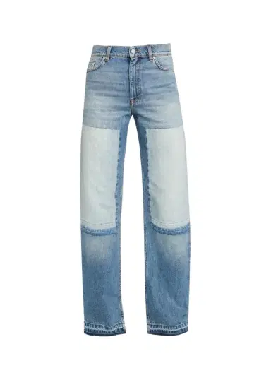 Stella McCartney Mid-Rise Patchwork Straight-Leg Jeans | Thumbnail 1 Stella McCartney Mid-Rise Patchwork Straight-Leg Jeans | Thumbnail 1