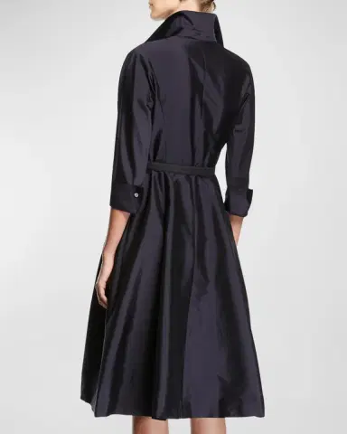 Rickie Freeman for Teri Jon 3/4-Sleeve Belted Midi Shirtdress | Thumbnail 2 Rickie Freeman for Teri Jon 3/4-Sleeve Belted Midi Shirtdress | Thumbnail 2