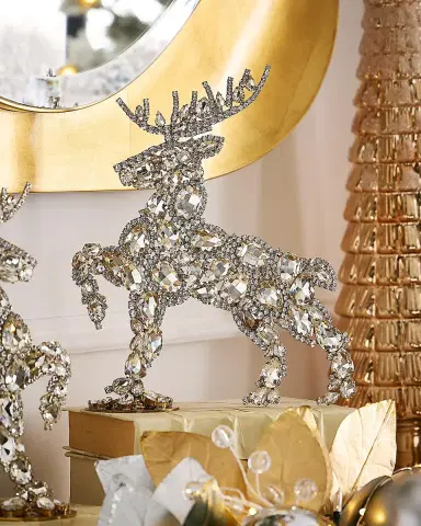 Exclusive Dazzling Valiant Left-Facing Crystal Reindeer Decoration | Thumbnail 1 Exclusive Dazzling Valiant Left-Facing Crystal Reindeer Decoration | Thumbnail 1