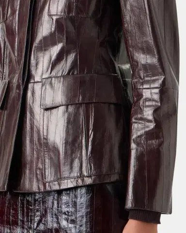 Akris Kimia Lacquered Eel Leather Fitted Jacket | Thumbnail 5 Akris Kimia Lacquered Eel Leather Fitted Jacket | Thumbnail 5