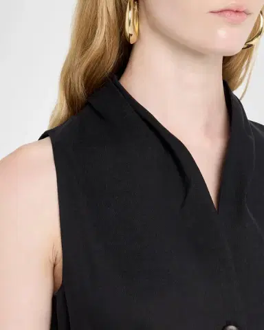 Max Mara Navetta Sleeveless Belted Linen Button-Front Midi Dress | Thumbnail 5 Max Mara Navetta Sleeveless Belted Linen Button-Front Midi Dress | Thumbnail 5