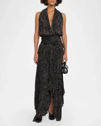 Proenza Schouler Paulina Pleated Halter Handkerchief Maxi Dress | Thumbnail 2 Proenza Schouler Paulina Pleated Halter Handkerchief Maxi Dress | Thumbnail 2
