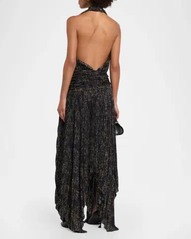 Proenza Schouler Paulina Pleated Halter Handkerchief Maxi Dress | Thumbnail 3 Proenza Schouler Paulina Pleated Halter Handkerchief Maxi Dress | Thumbnail 3