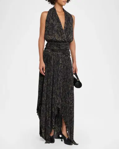 Proenza Schouler Paulina Pleated Halter Handkerchief Maxi Dress | Thumbnail 4 Proenza Schouler Paulina Pleated Halter Handkerchief Maxi Dress | Thumbnail 4