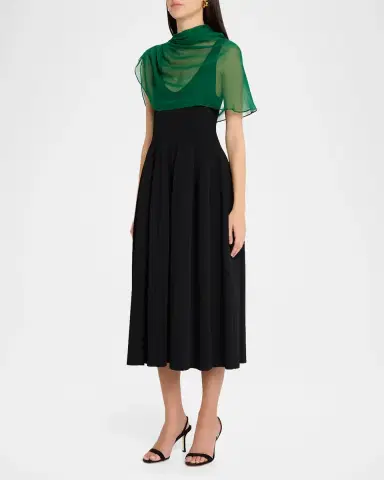 Lela Rose Silk Chiffon Capelet | Thumbnail 2 Lela Rose Silk Chiffon Capelet | Thumbnail 2