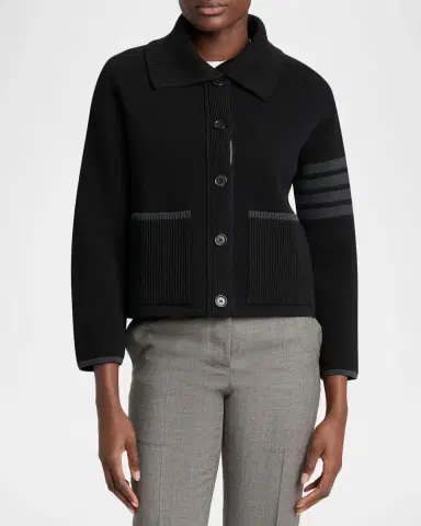 Thom Browne 4-Bar Stripe Cotton Pique Hybrid Polo Jacket | Thumbnail 4 Thom Browne 4-Bar Stripe Cotton Pique Hybrid Polo Jacket | Thumbnail 4