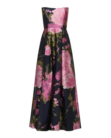 Kay Unger New York Willow Floral Metallic Organza Gown | Thumbnail 1 Kay Unger New York Willow Floral Metallic Organza Gown | Thumbnail 1