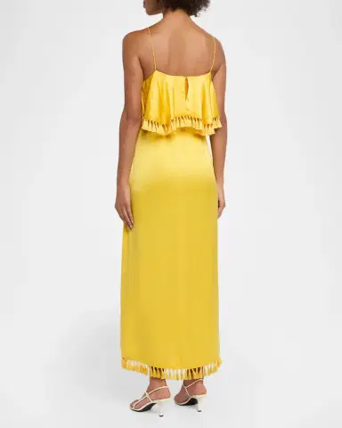 Cinq à Sept Luma Silk Tassel Maxi Dress | Thumbnail 3 Cinq à Sept Luma Silk Tassel Maxi Dress | Thumbnail 3