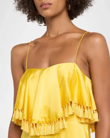 Cinq à Sept Luma Silk Tassel Maxi Dress | Thumbnail 5 Cinq à Sept Luma Silk Tassel Maxi Dress | Thumbnail 5