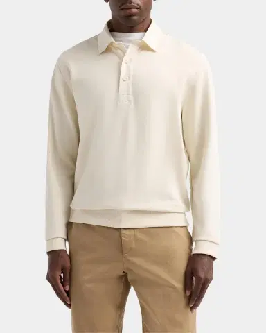 Vince Men's French Terry Polo Sweatshirt | Thumbnail 5 Vince Men's French Terry Polo Sweatshirt | Thumbnail 5