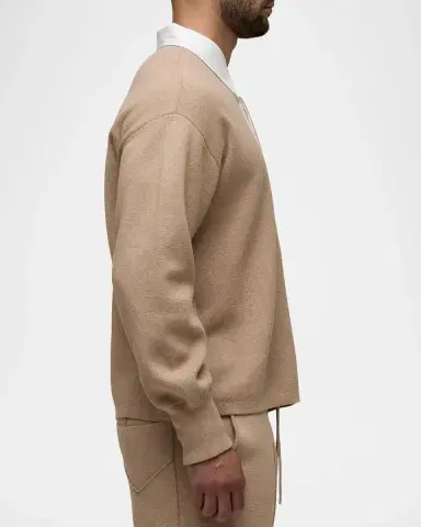 Hudson Men's Contrast-Collar Long-Sleeve Polo Sweater | Thumbnail 6 Hudson Men's Contrast-Collar Long-Sleeve Polo Sweater | Thumbnail 6