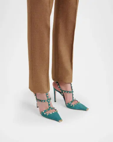Valentino Garavani Rockstud 100mm Studded Suede Strappy Pumps | Thumbnail 2 Valentino Garavani Rockstud 100mm Studded Suede Strappy Pumps | Thumbnail 2