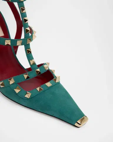 Valentino Garavani Rockstud 100mm Studded Suede Strappy Pumps | Thumbnail 5 Valentino Garavani Rockstud 100mm Studded Suede Strappy Pumps | Thumbnail 5