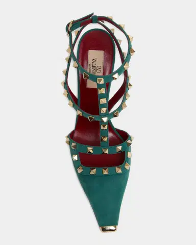 Valentino Garavani Rockstud 100mm Studded Suede Strappy Pumps | Thumbnail 6 Valentino Garavani Rockstud 100mm Studded Suede Strappy Pumps | Thumbnail 6