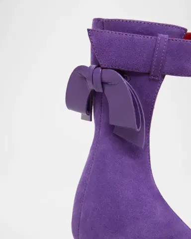 Valentino Garavani Suede Bow-Back Stiletto Sandal | Thumbnail 5 Valentino Garavani Suede Bow-Back Stiletto Sandal | Thumbnail 5