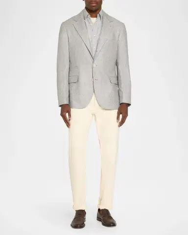 Brunello Cucinelli Men's Cavallery Silk and Cashmere Single-Breasted Sport Coat | Thumbnail 2 Brunello Cucinelli Men's Cavallery Silk and Cashmere Single-Breasted Sport Coat | Thumbnail 2