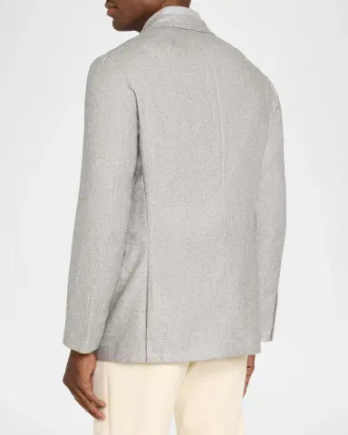 Brunello Cucinelli Men's Cavallery Silk and Cashmere Single-Breasted Sport Coat | Thumbnail 3 Brunello Cucinelli Men's Cavallery Silk and Cashmere Single-Breasted Sport Coat | Thumbnail 3