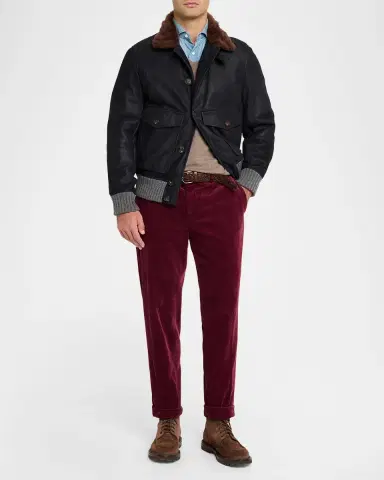 Brunello Cucinelli Men's Cashmere V-Neck Sweater | Thumbnail 2 Brunello Cucinelli Men's Cashmere V-Neck Sweater | Thumbnail 2