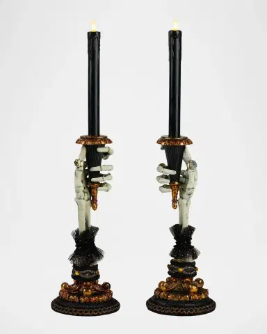 Katherine 's Collection Skeleton Hand Halloween Candle Holders, Set of 2 | Thumbnail 3 Katherine 's Collection Skeleton Hand Halloween Candle Holders, Set of 2 | Thumbnail 3