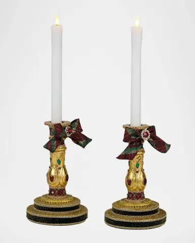 Katherine 's Collection Timeless Tidings Candlesticks, Set Of 2 | Thumbnail 2 Katherine 's Collection Timeless Tidings Candlesticks, Set Of 2 | Thumbnail 2