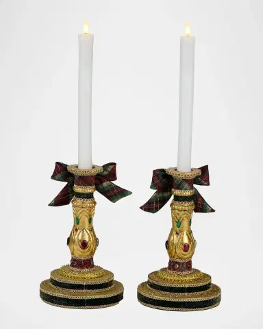 Katherine 's Collection Timeless Tidings Candlesticks, Set Of 2 | Thumbnail 4 Katherine 's Collection Timeless Tidings Candlesticks, Set Of 2 | Thumbnail 4