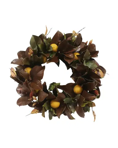 Winward Home Artificial Magnolia Leaf & Lemon Wreath | Thumbnail 2 Winward Home Artificial Magnolia Leaf & Lemon Wreath | Thumbnail 2