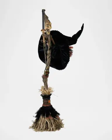 Katherine 's Collection Bramble Broom with Witch Hat Halloween Decor | Thumbnail 2 Katherine 's Collection Bramble Broom with Witch Hat Halloween Decor | Thumbnail 2