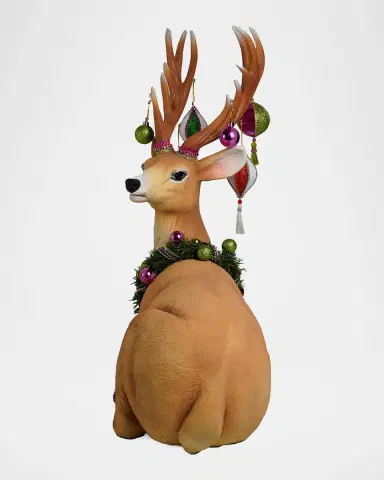 Katherine 's Collection Merry & Magnificent Christmas Large Sitting Deer | Thumbnail 3 Katherine 's Collection Merry & Magnificent Christmas Large Sitting Deer | Thumbnail 3