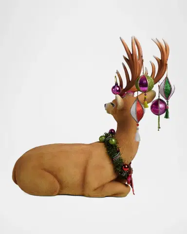 Katherine 's Collection Merry & Magnificent Christmas Large Sitting Deer | Thumbnail 4 Katherine 's Collection Merry & Magnificent Christmas Large Sitting Deer | Thumbnail 4